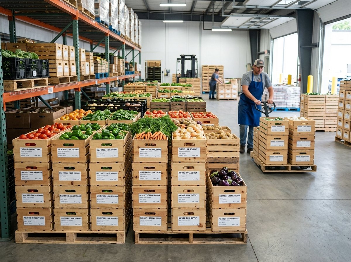 Commercial wholesale fresh produce preparation